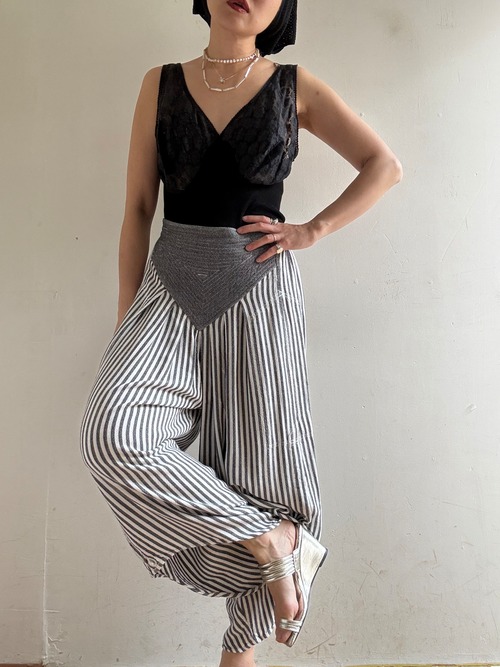 Old Stripes Design Elastic Pants