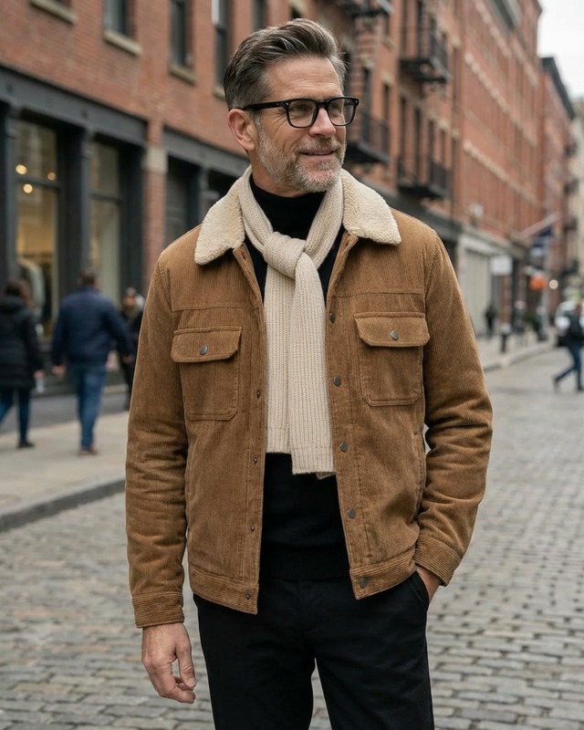 アメリカン ボア襟コーデュロイジャケット 3色　A0196