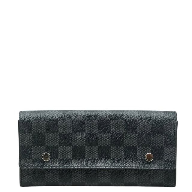 ルイ ヴィトン ダミエ グラフィット ポルトフォイユ ロン モデュラブル 長財布 N63084 ブラック PVC レザー メンズ LOUIS VUITTON 【中古】