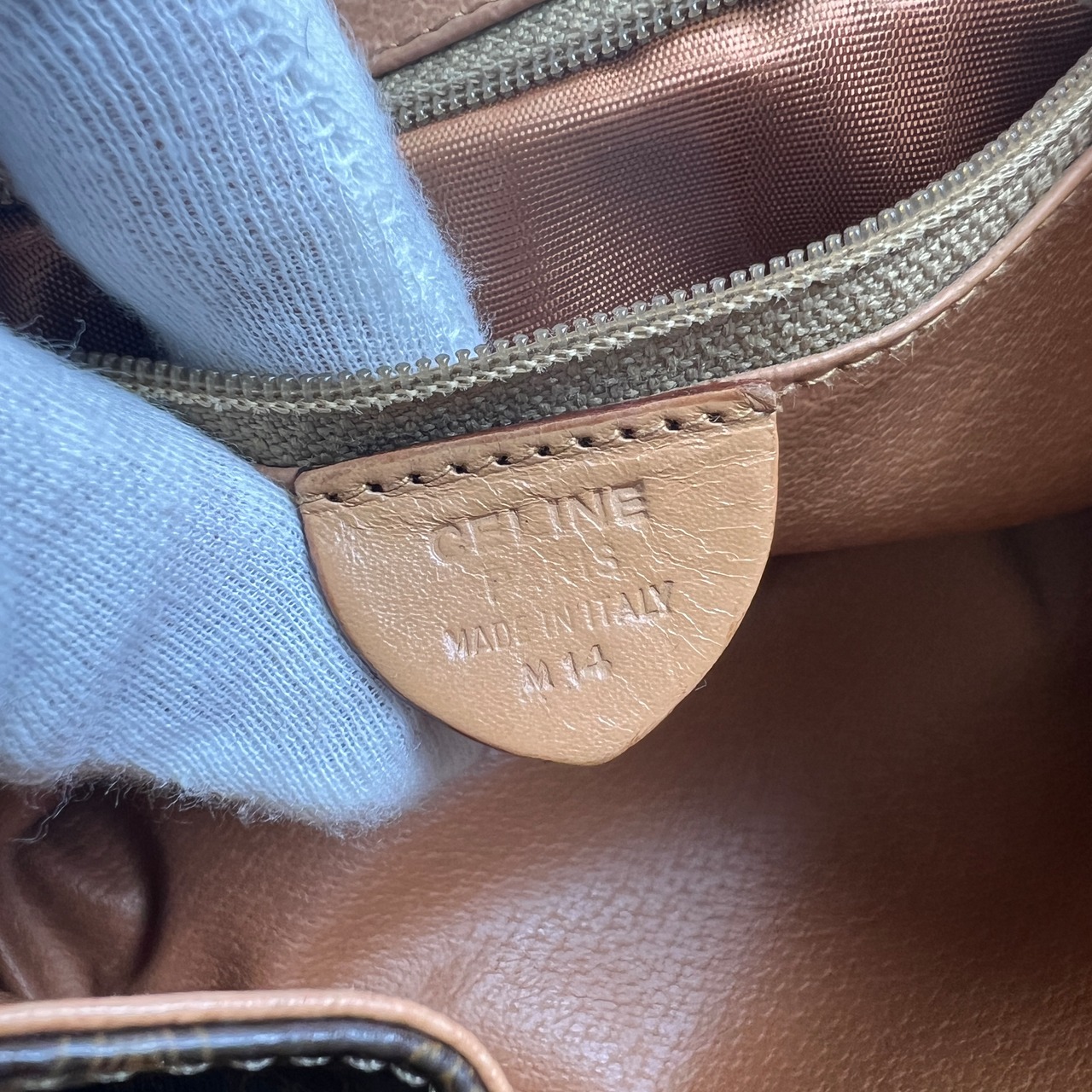 CELINE セリーヌ マカダム レザー バックパック・リュック ブラウン A-12929