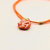 来福(らふ)お守り　橙色　水引ブレスレット