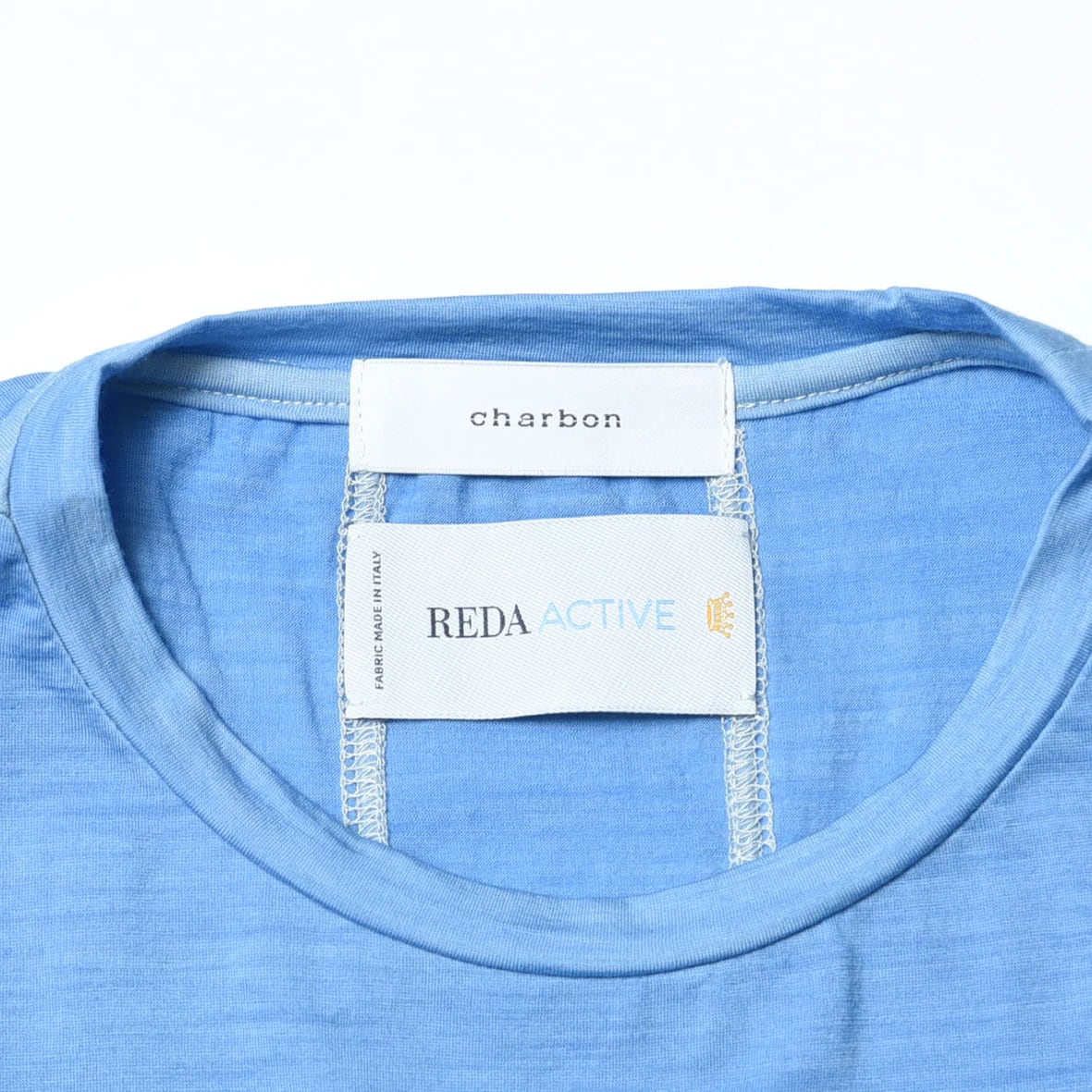 charbon / REDA WOOL DIP DYE SLEEVELESS T-SHIRT(Light Blue) | 道が