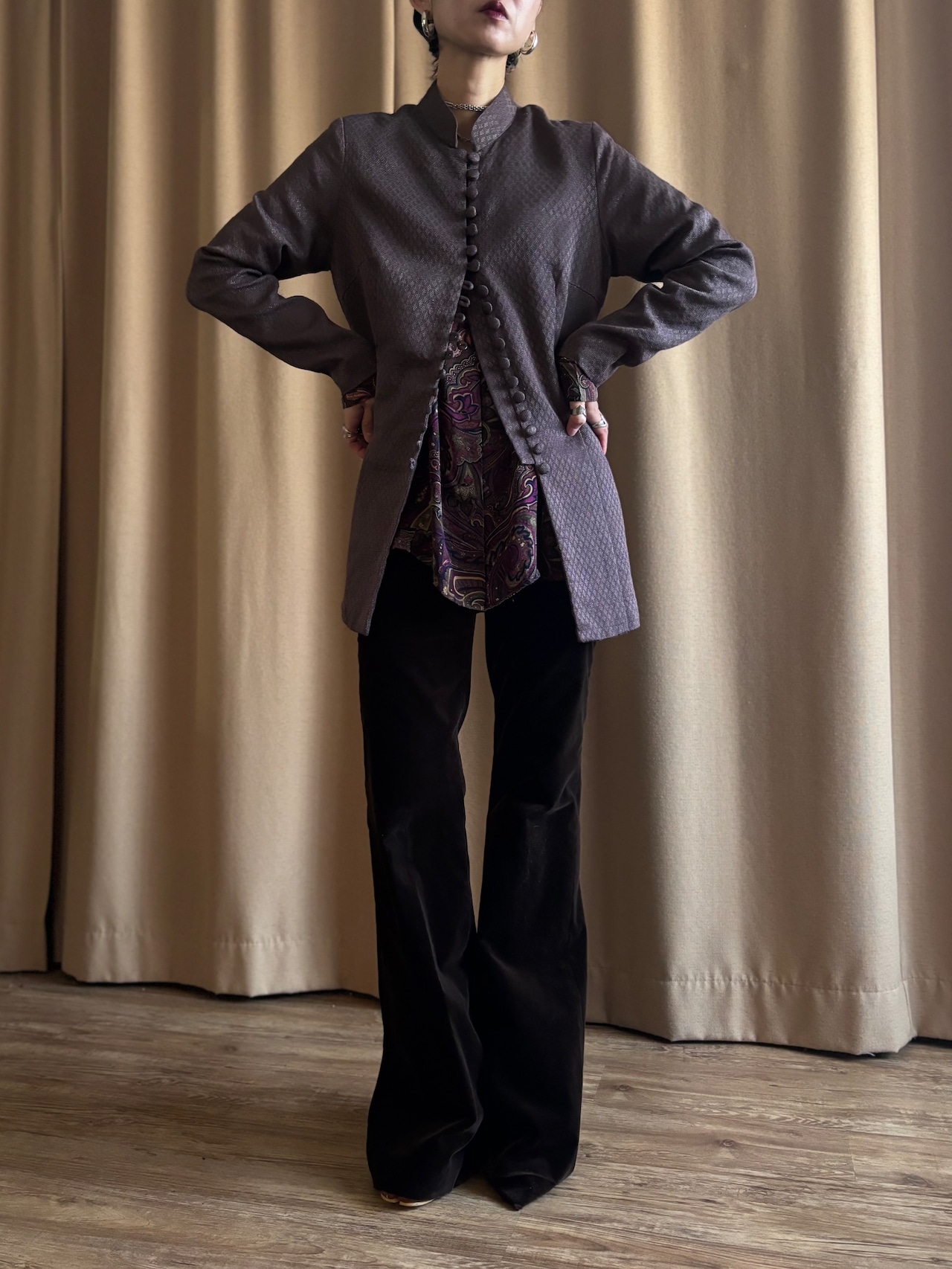 dull color china silk tops-5152-1