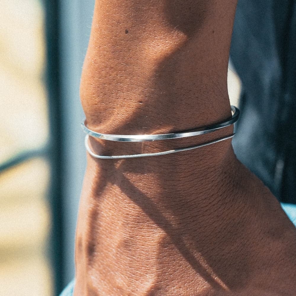 thin snake bracelet (silver) #b26 | garcia