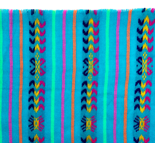 メキシコ カラフル柄 布 ライトブルー 10cm