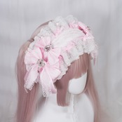 ♡【Sayakadoll original】【受注生産】ピンクローズプリンセス きらめきジュエルリボンヘッドドレス ♡