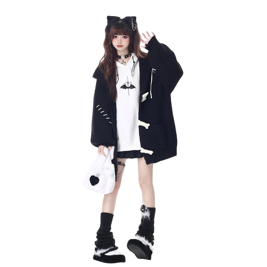 ロリータ CRAZYGIRL フーディ異形クロス コウモリ ソフトロリータ 甘め