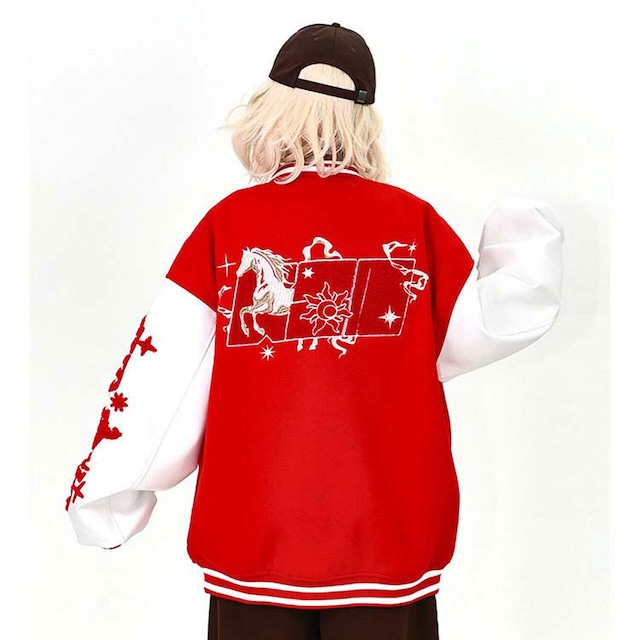 ワッペンミックスストリートスタジアムジャケット
2col R01628