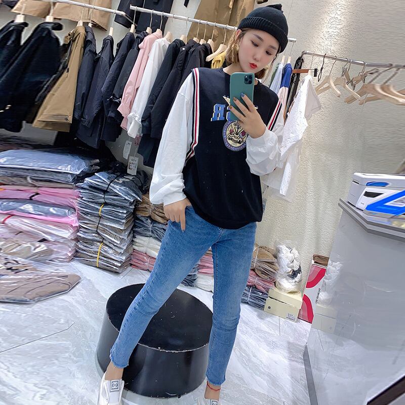 ファットシスタープラスサイズの女性の秋の服の新しい長袖Tシャツは、少し太っていて、太いmmを着て、年齢を減らし、薄く見えます。 ミックスインファッション10924684373