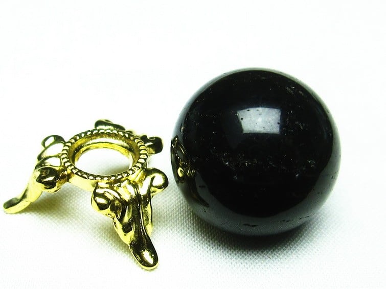 モリオン 丸玉 黒水晶 スフィア 23mm〜30mm 山東省産 741-1 | 天然石
