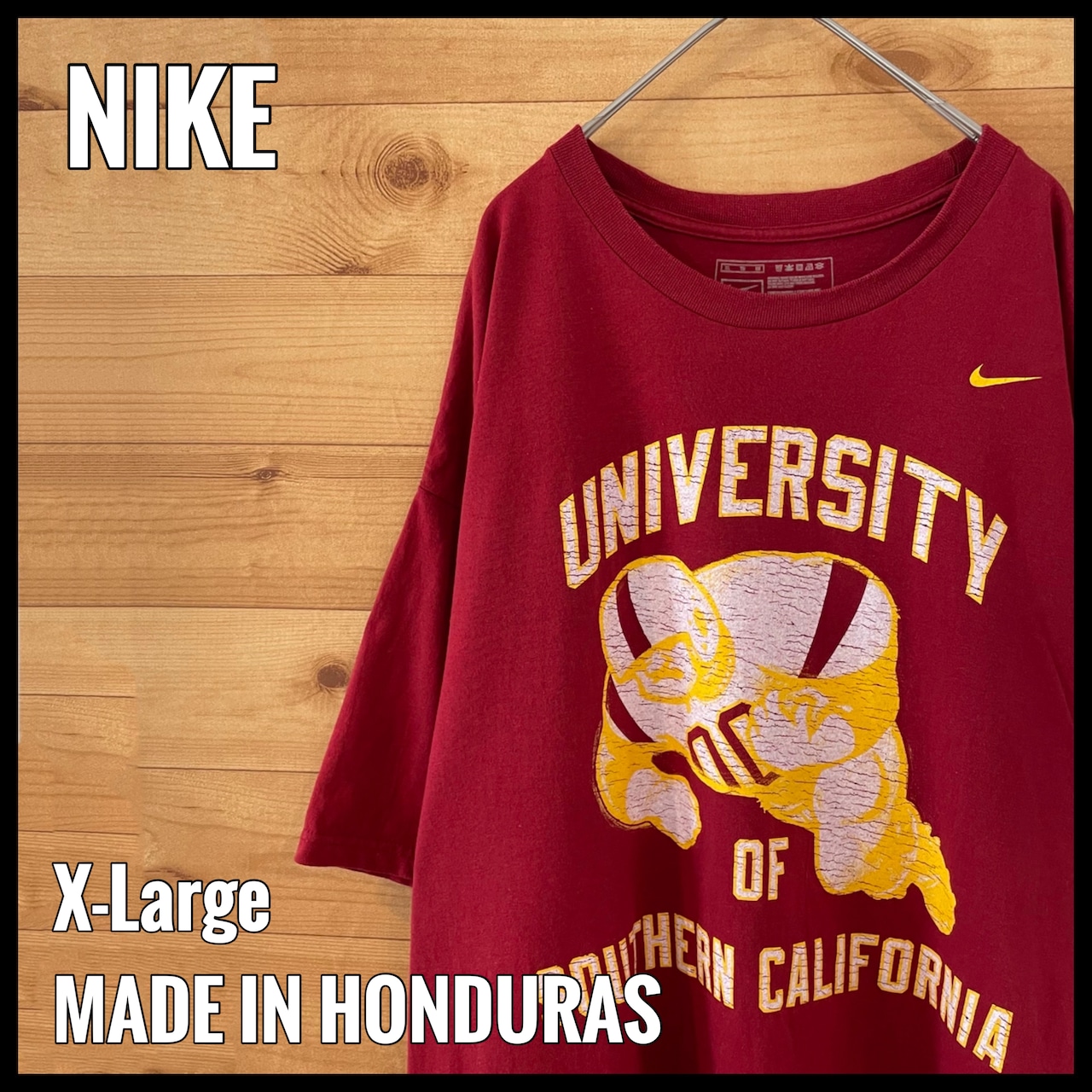 【NIKE】カレッジ 南カリフォルニア大学 Tシャツ アメフトアーチロゴ プリント XL オーバーサイズ ナイキ us古着 アメリカ古着