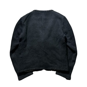 GEOFFREY B.SMALL limited edition tweed-style knit no collar jacket