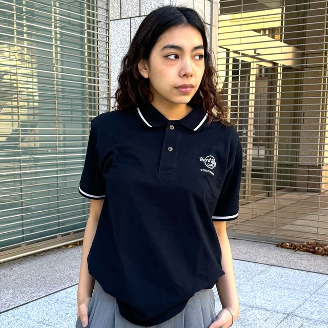YOKOHAMA 横浜 Black Polo Shirt