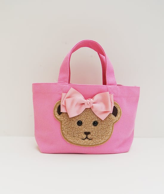 FINAL SALE★bg0237 トートSミニ《もこもこベア&キャンディリボン》