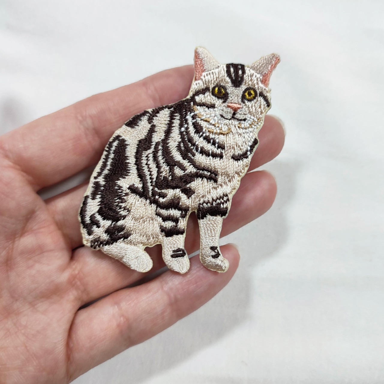 Silver925 彫金 帯留め【猫】 帯留 猫に小鳥 シルバー925 作家物 3way 