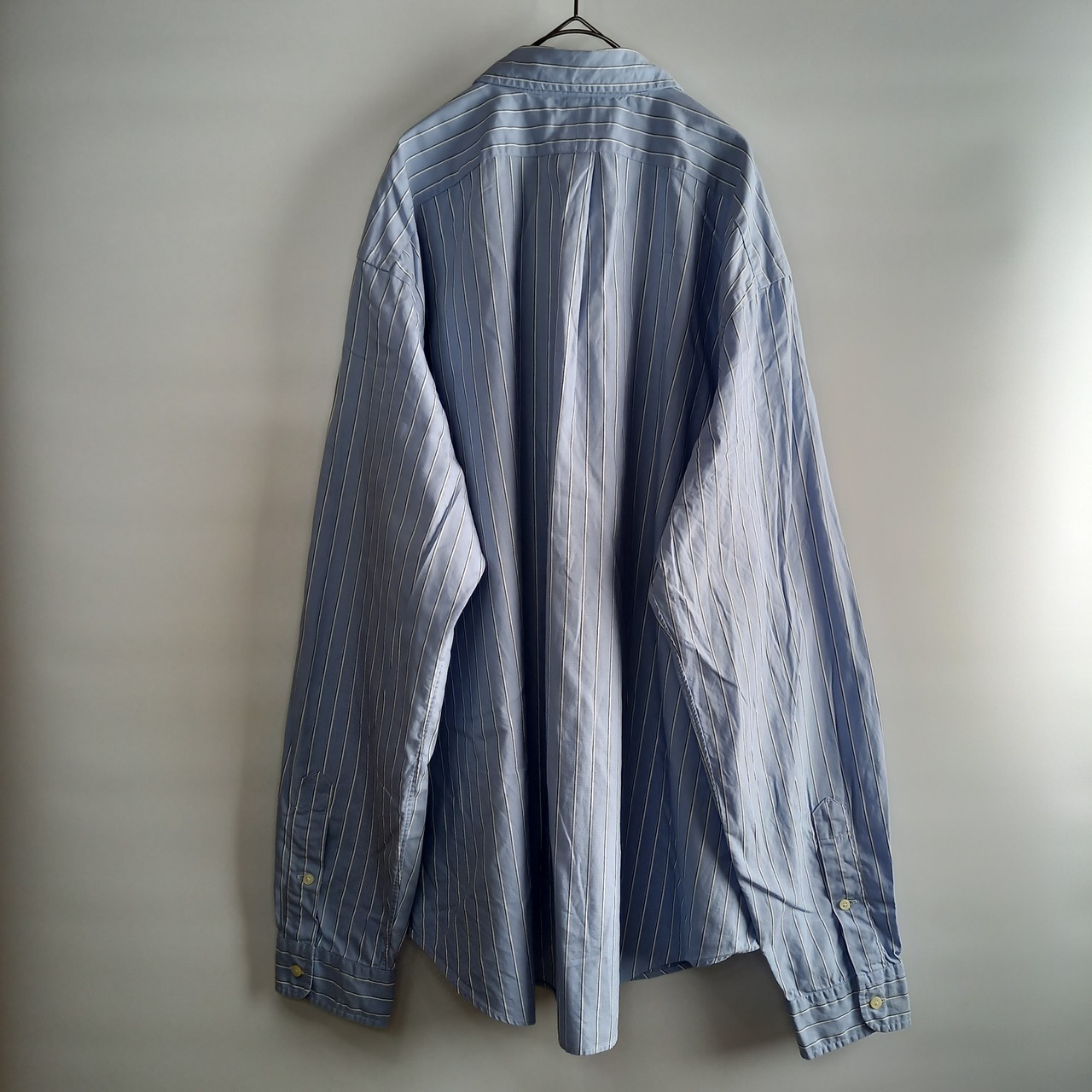 ラルフローレン　コットン　BDシャツ　ストライプ　オーバーサイズ　刺繍ロゴ