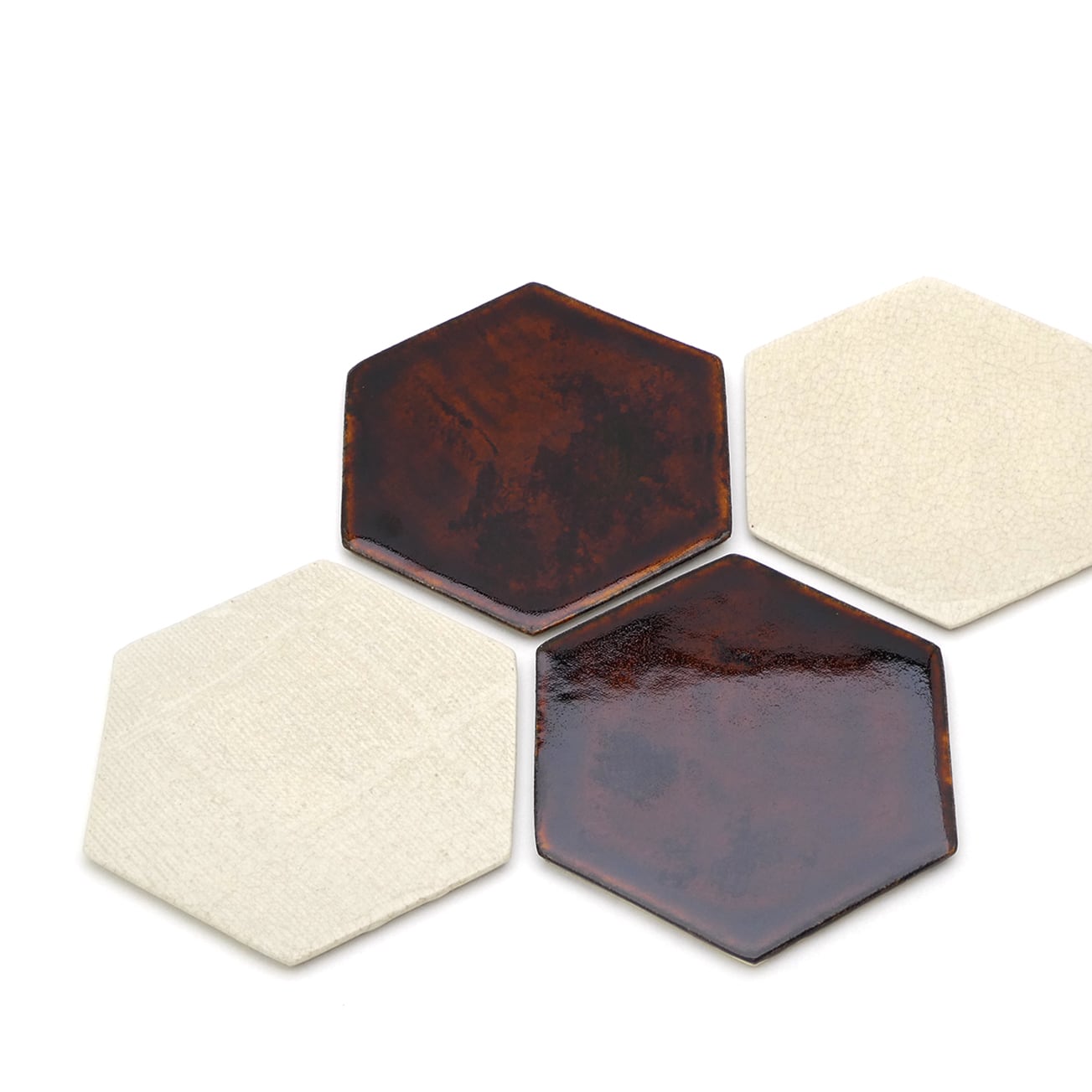 オリジナル】瀬戸亀甲銘々皿 -hexagonal Seto-ware small plate