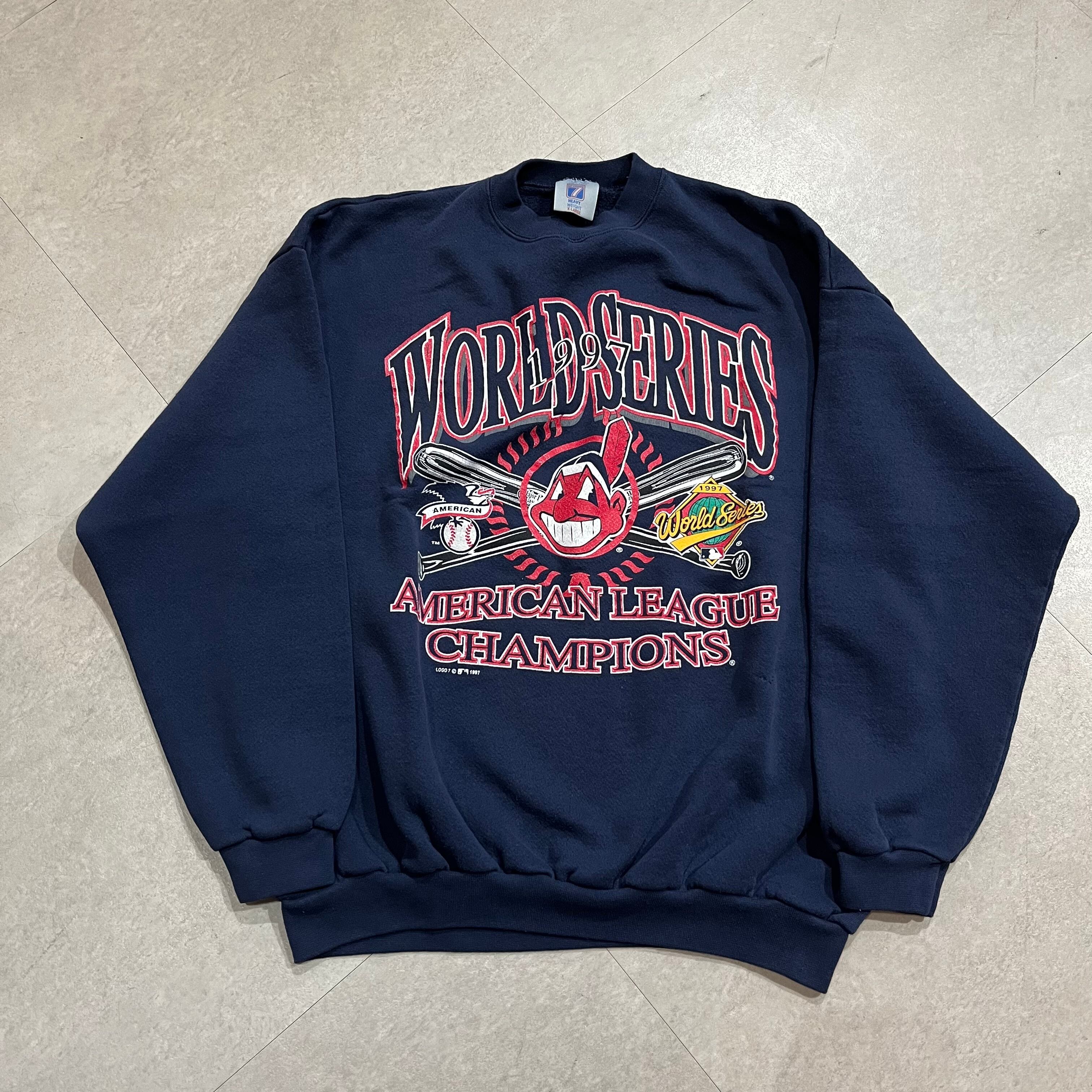 年代 size : XL INDIANS MLB インディアンス プリントスウェット