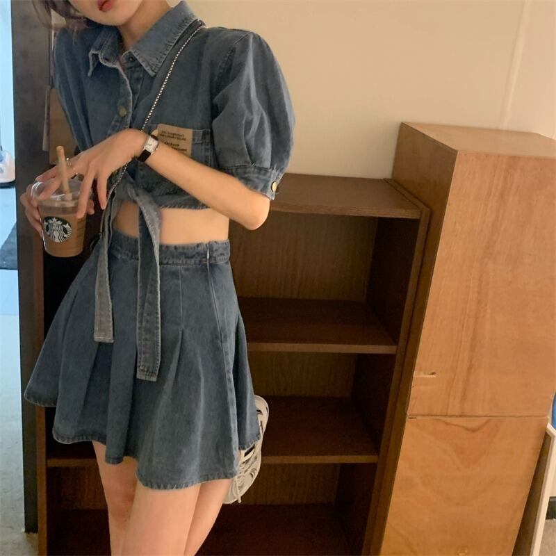 スタイルシャツ プリーツスカート サマー ストリート 夏物 モンロー21236885397