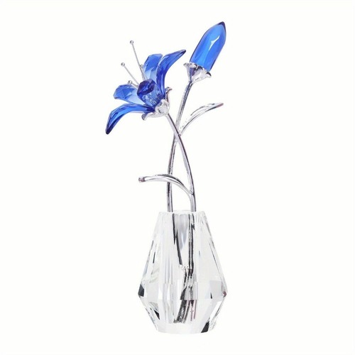 ユリの花 クリスタルガラス飾り ５色展開 ユリの花瓶