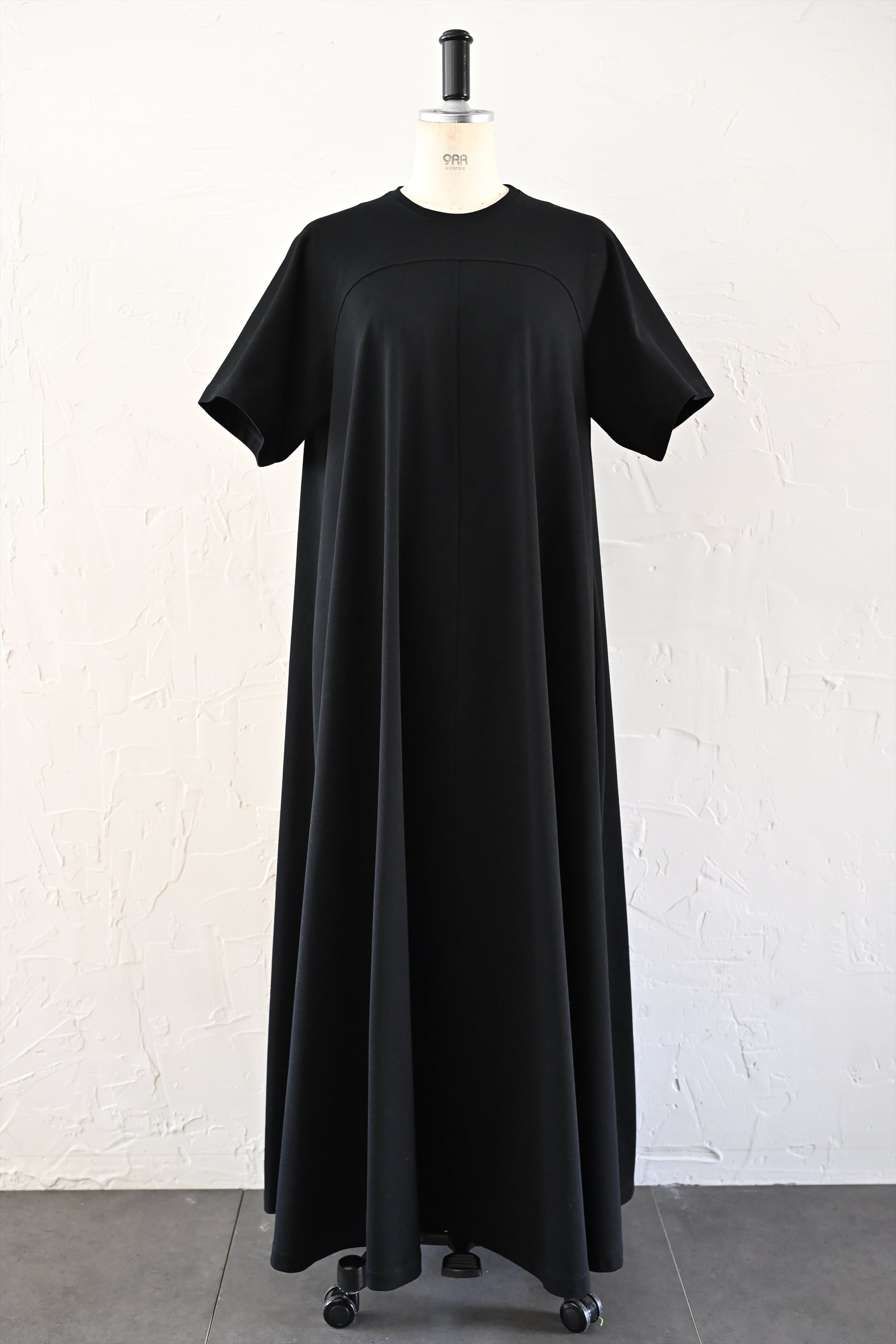MASAHIRO OKUNO ロングコットン　ワンピース　黒　Aライン　長袖 LONG-T DRESS / BLACK（ロンTドレス / ブラック） | MASAHIRO OKUNO