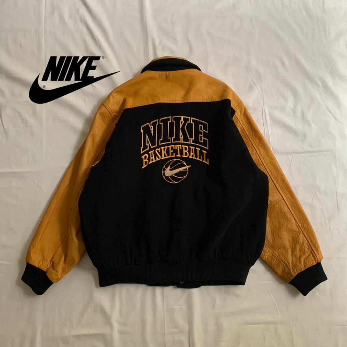 【早い者勝ち】NIKE レザージャケット　スタジャン　ヴィンテージ90s