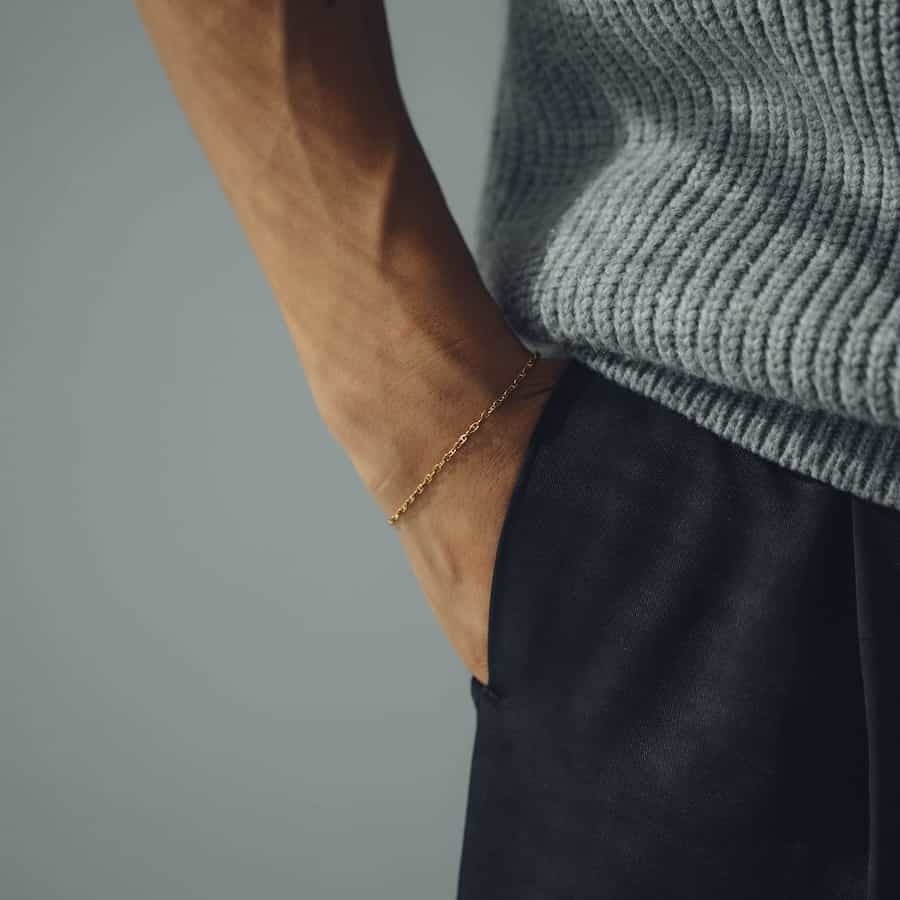 fine anchor bracelet (gold) #b62 | garcia