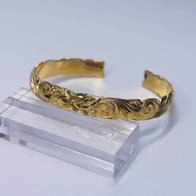 ハワイアンゴールドバングル(プルメリア&カレイキニ)