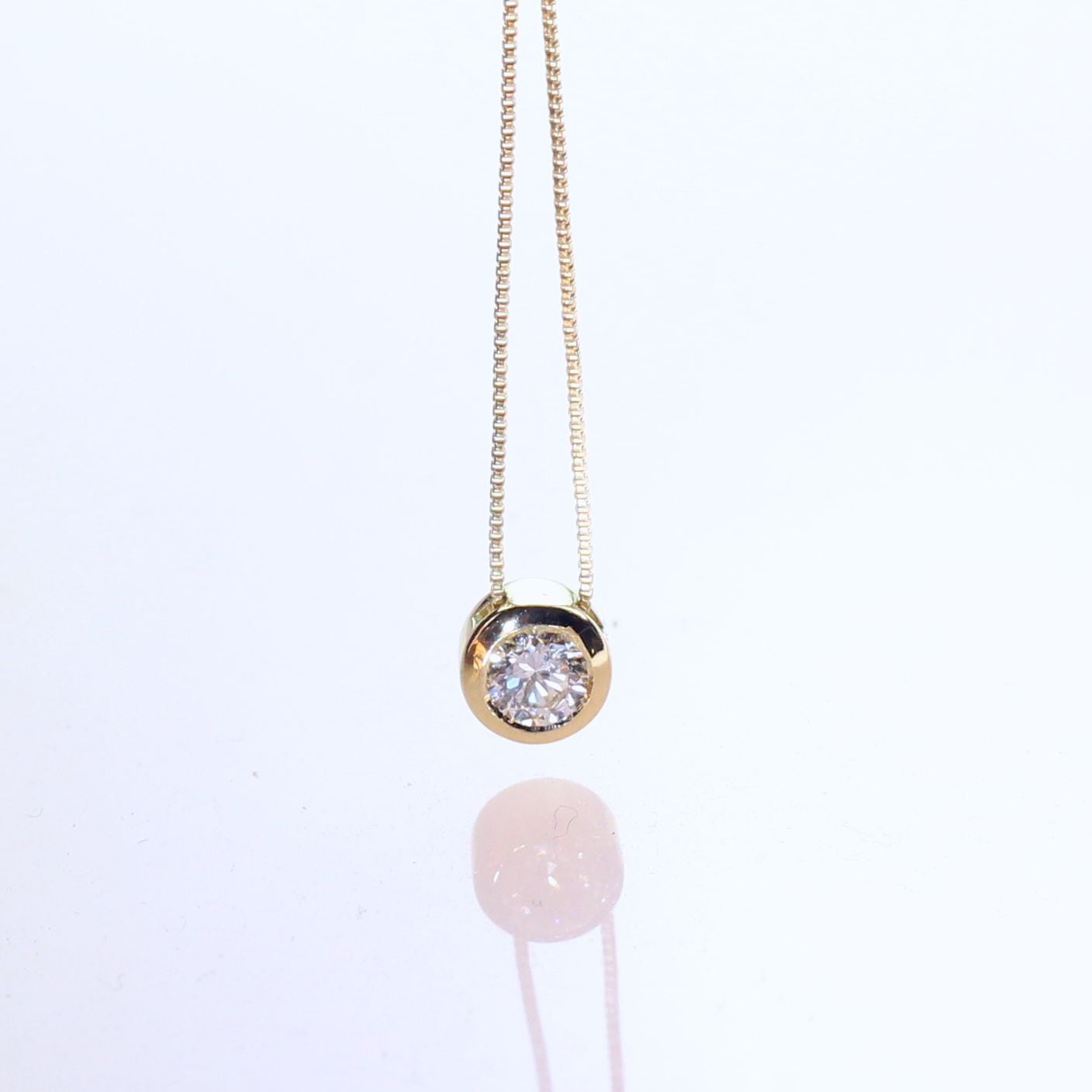 K18YG ダイヤモンドペンダント0.240ct(ソーティング付き)