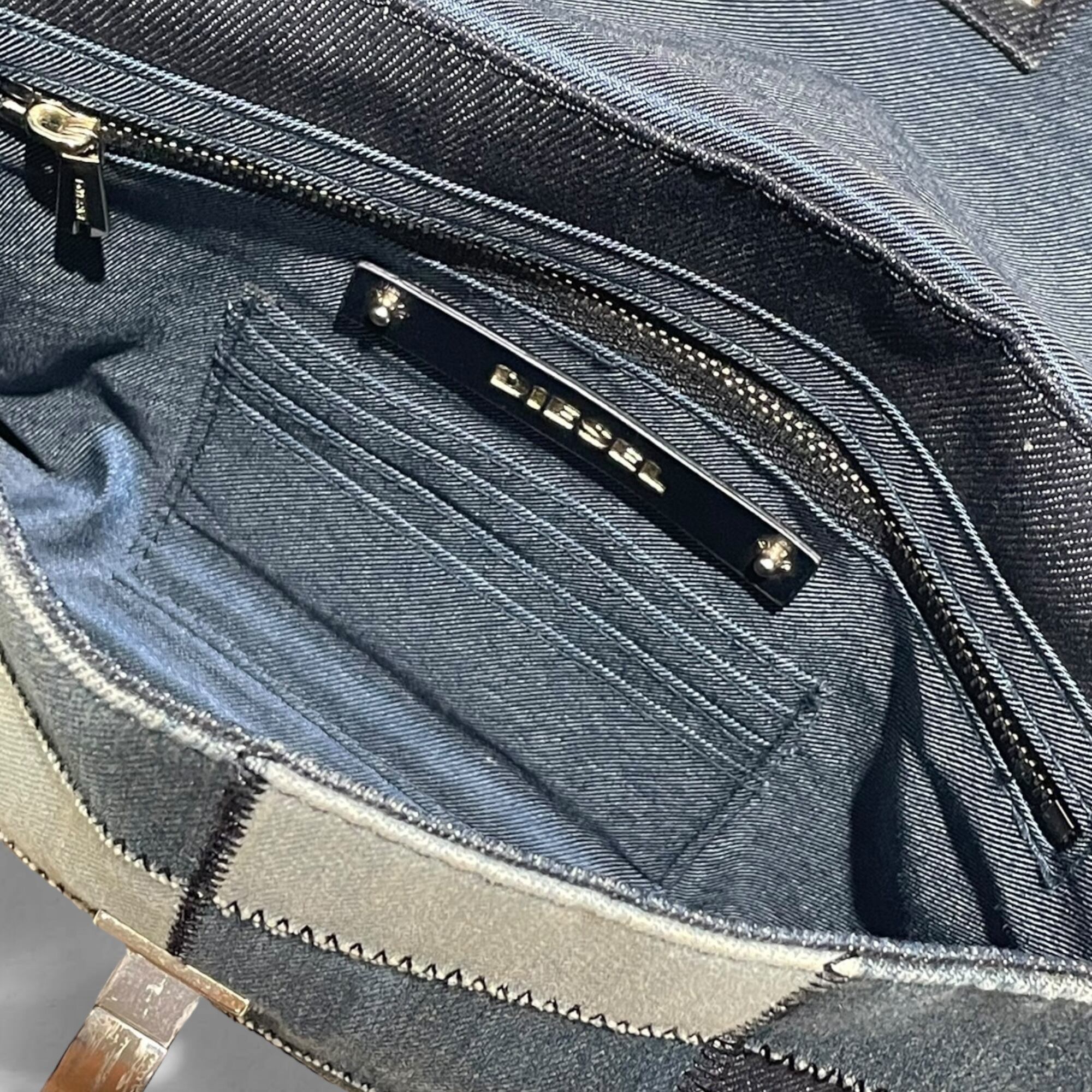 ディーゼル DIESEL 2way シルバーチェーン デニム ショルダーバッグ