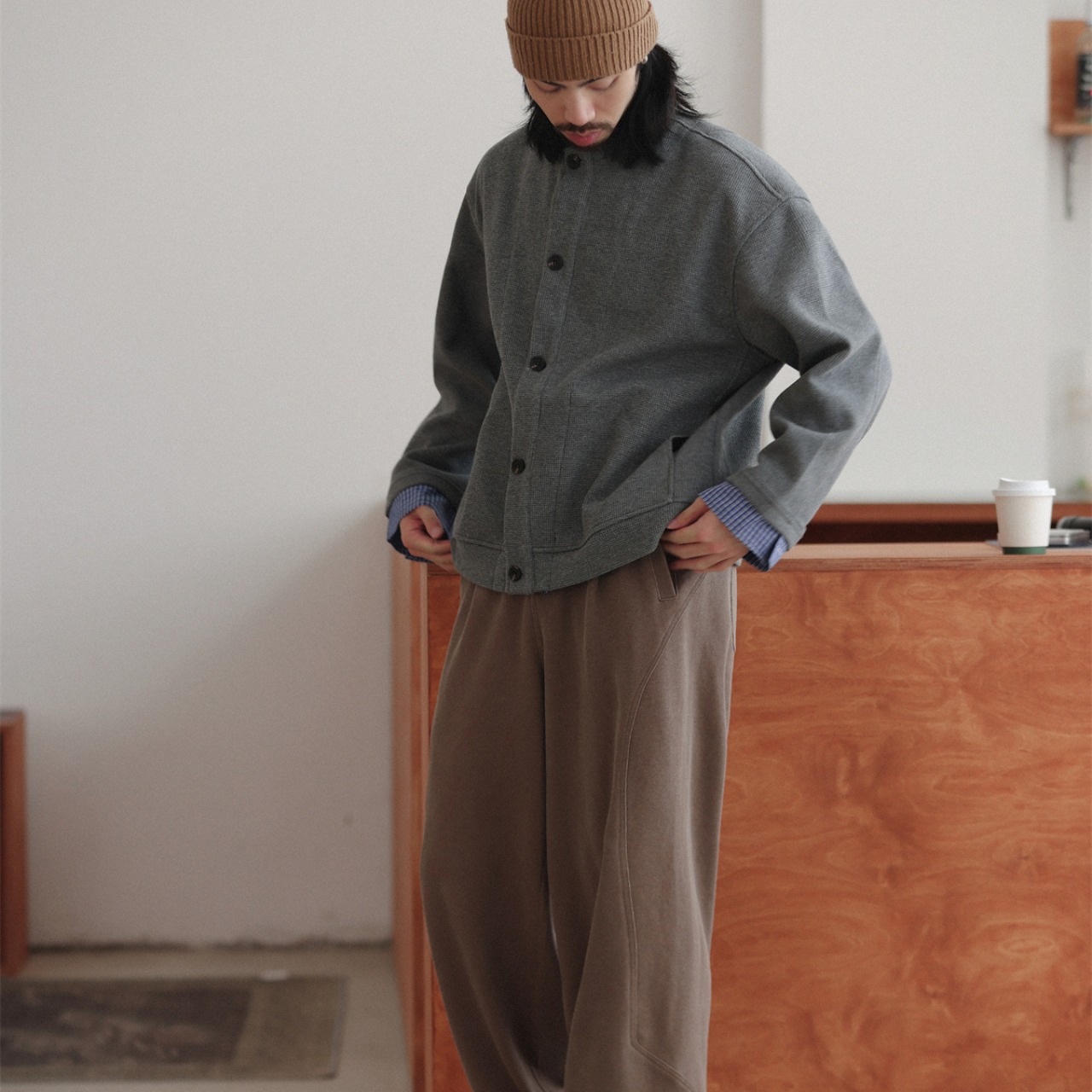 モダンヘリンボーン・カーディガンジャケット A2007 - 3