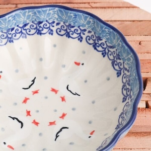 ポーランド陶器　ポーリッシュポタリー　アヒル　花型　小鉢　小皿　小物入れ