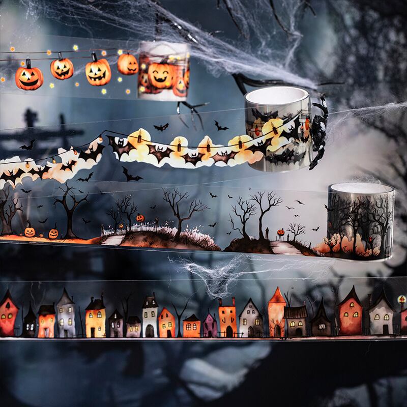 新入荷】ハロウィンマスキングテープPET素材全8種 AB23レトロ 海外