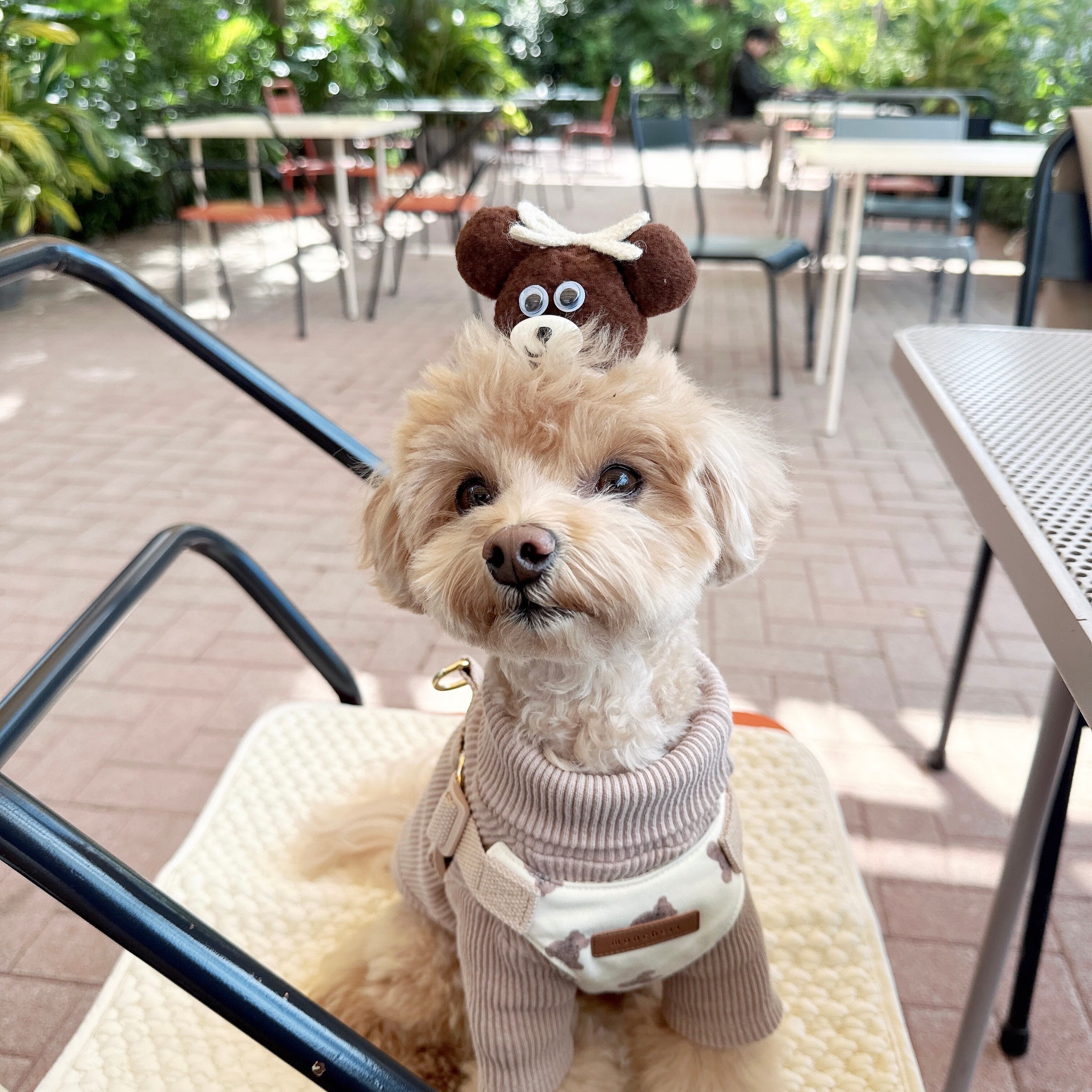 クリスマスリボンの大きなクマさんヘアバンド