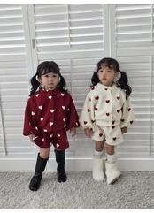 カラー / COLOR / ハートカーディガン / 韓国子供服 / キッズ / 26winter〖取寄〗*5~11号*