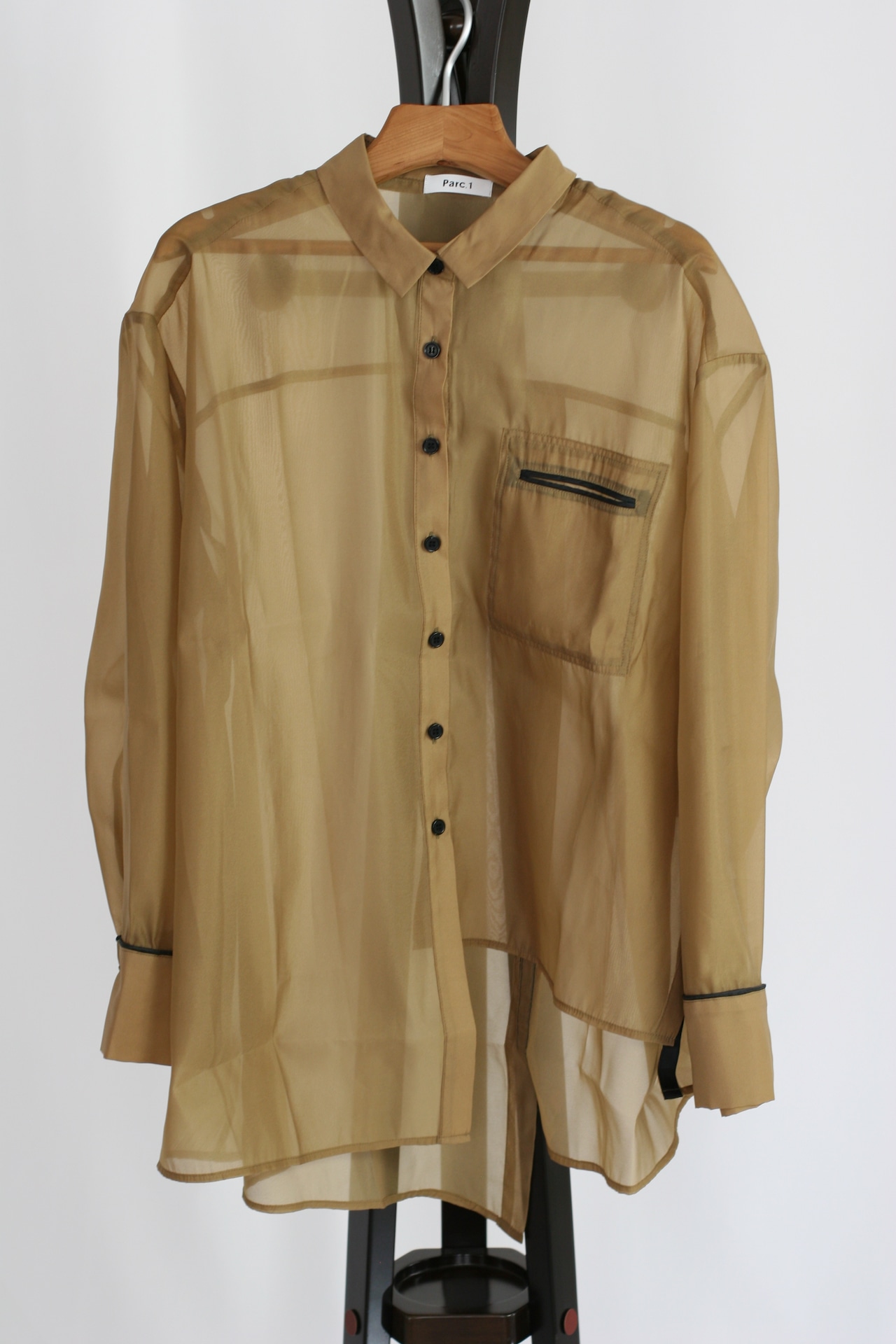 【Parc.1】Sheer Asymmetry Shirt(108-066315)
