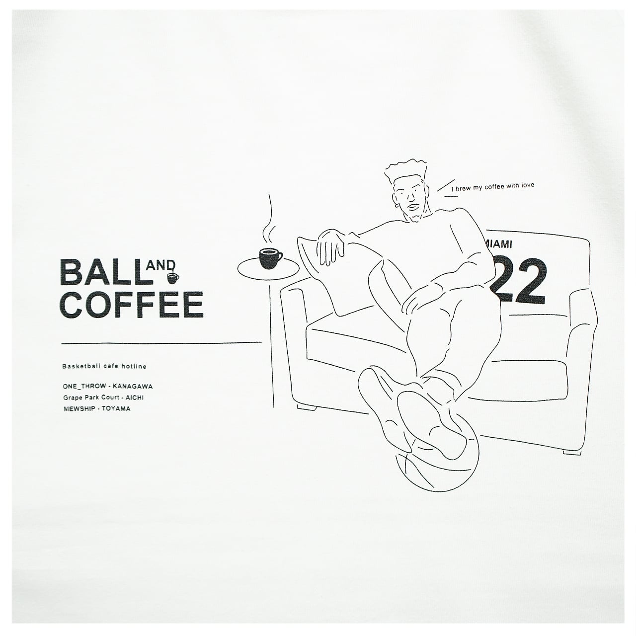BALL & COFFEE -JIMMY- S/S CT <White×Black> - 画像2
