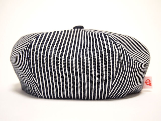 リバーシブル ベレー帽 50㎝ "REVERSIBLE BERET" (BLUE HICKORY×WHITE HICKORY 50)