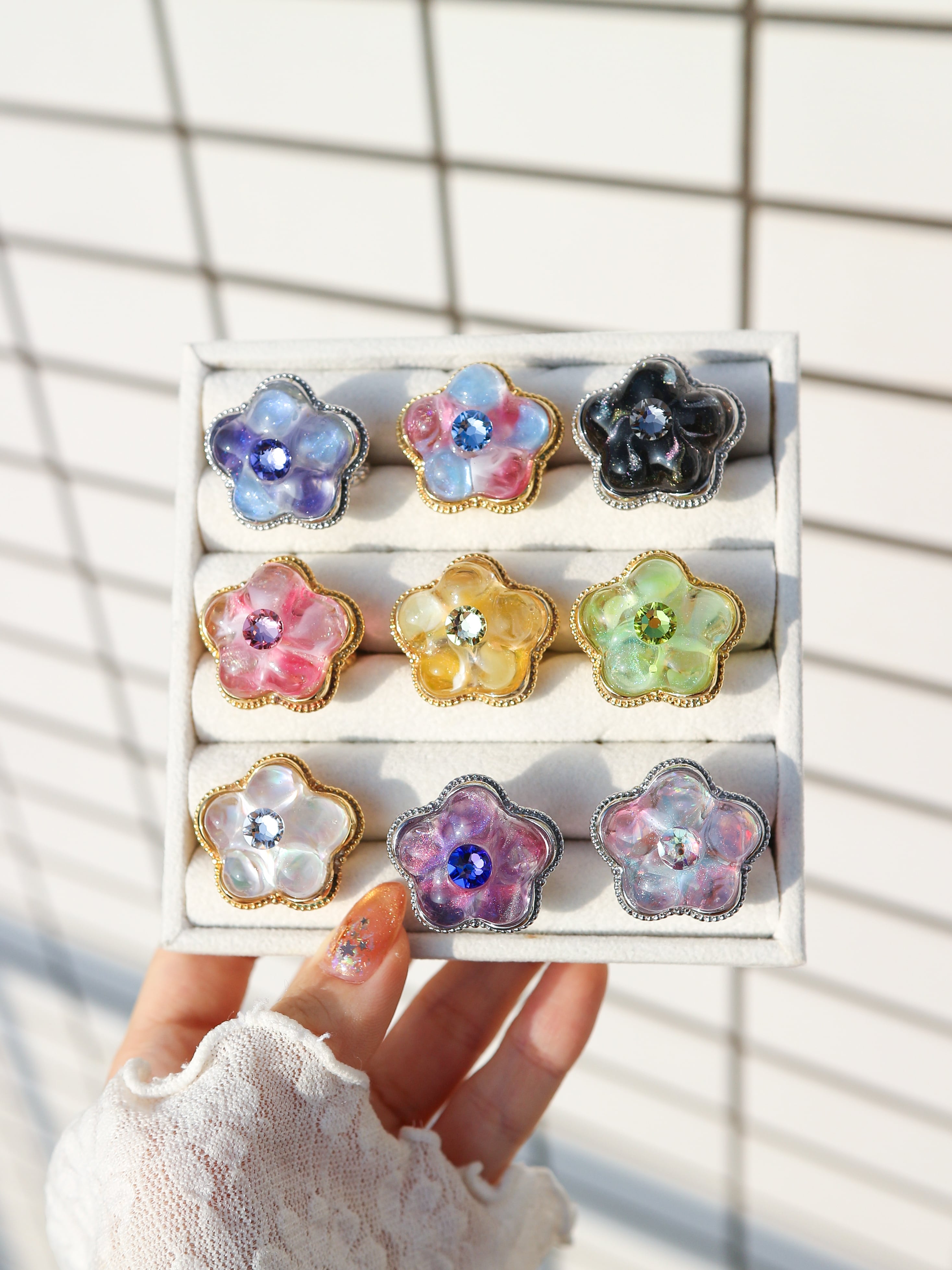 flower ring (pink blue) | マルベリコ