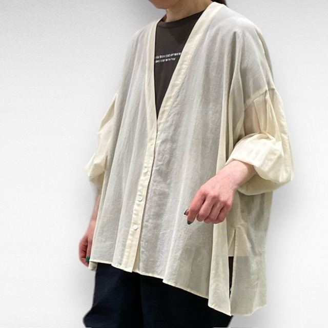 cafune V-neck sheer wide cardigan