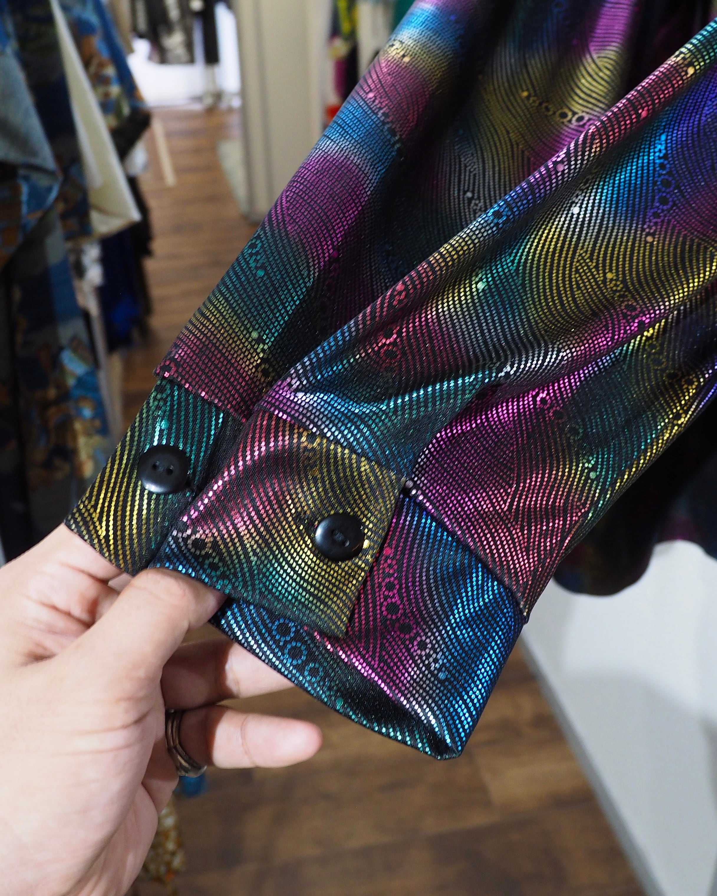 Bewitching Beautiful Purple Aurora pattern vintage Drape loose shirt