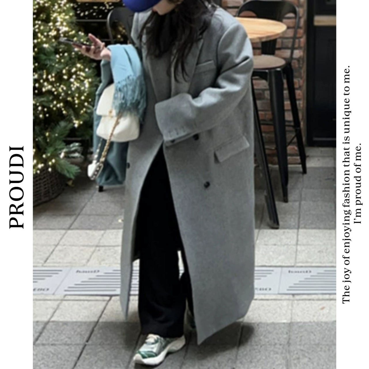 【ダブルブレストロング丈オーバーサイズジャケット 】P02140