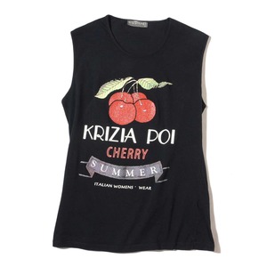 Krizia Poi   Cherry printed sleeveless T-shirt