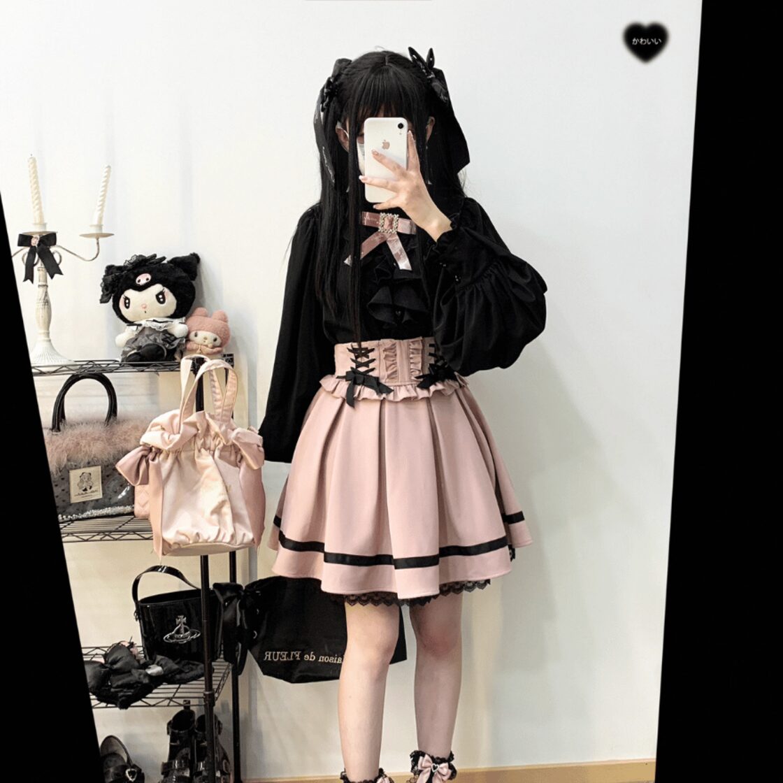サブカルファッション ろりぃた 編み上げ ミニスカート 天使界隈