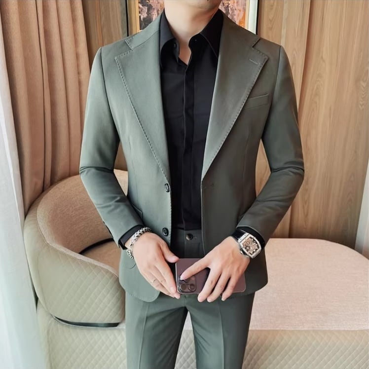 ノッチドラペル シングルブレストスーツ 4color SU0244 | R-Base