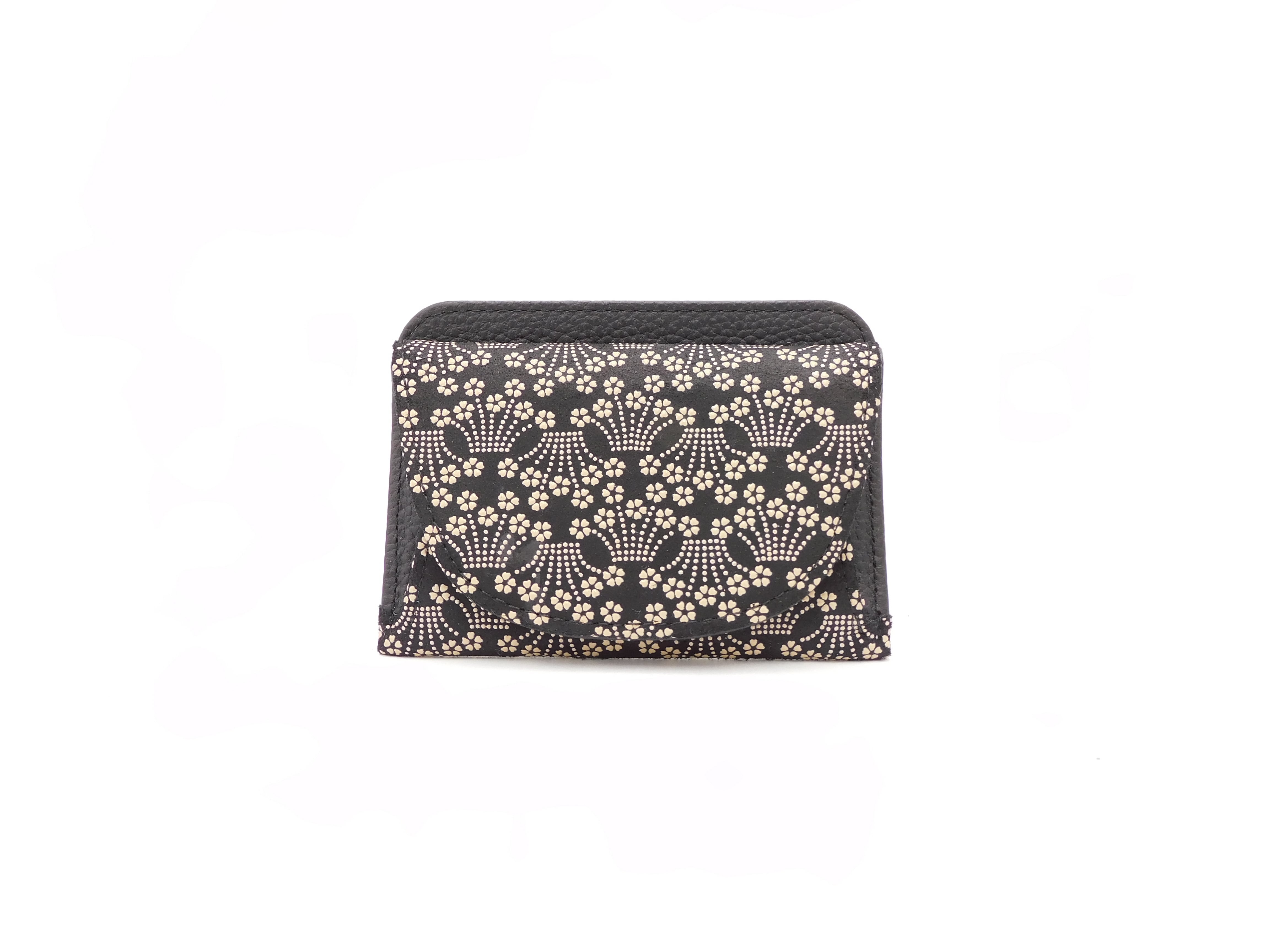 単札入 黒/白 小桜菖蒲柄