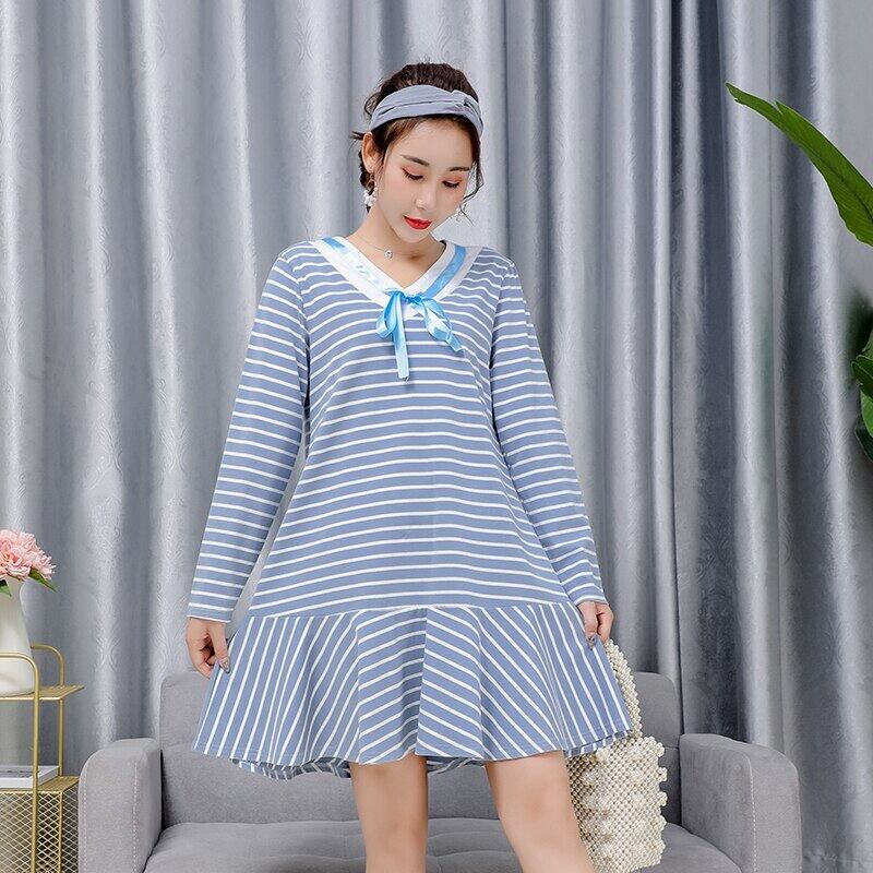 【新作】【送料無料】 妊娠中の女性のドレスマタニティドレスレースロングドレスルーズマタニティドレストレンド AL expec38182627905