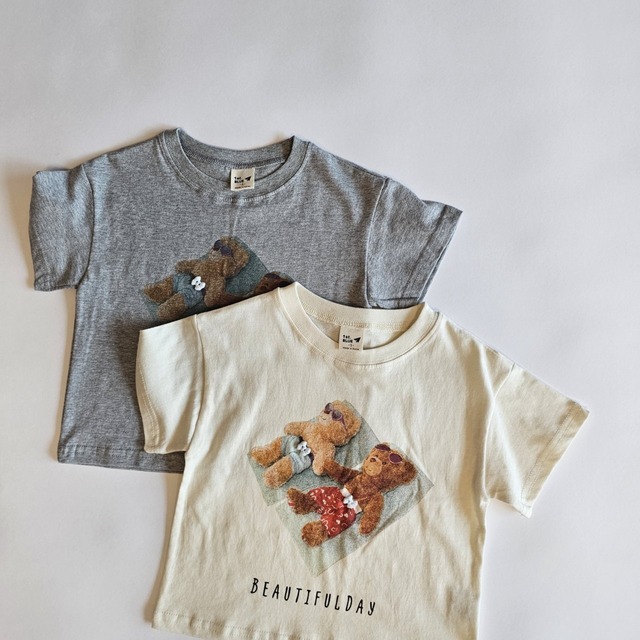 【取寄】1st blue｜summer bear short sleeve tee｜サマーベア半袖T｜5-15｜kids&jr｜26 summer
