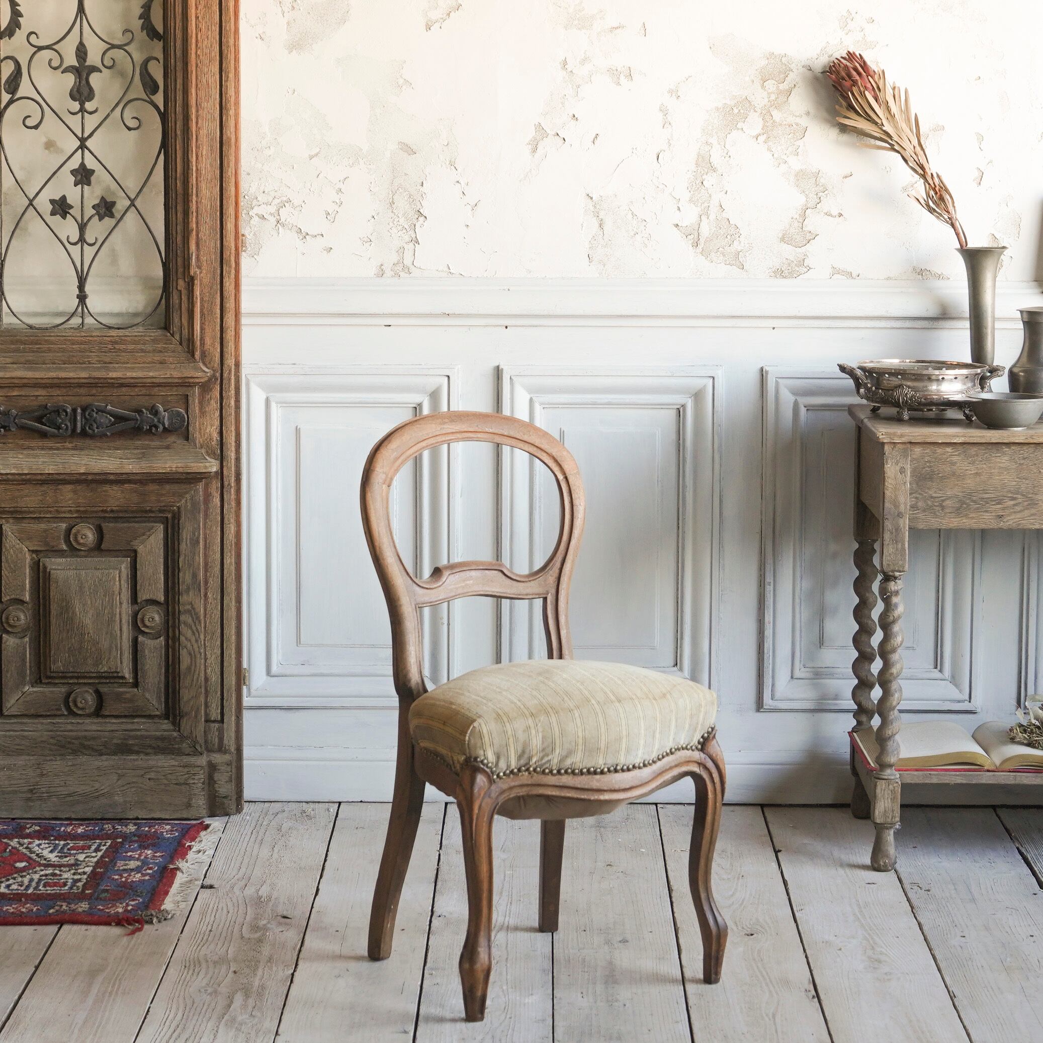 チェア/空間装飾/バルーンバック/マホガニー/ファブリック/アンティーク/椅子/イス