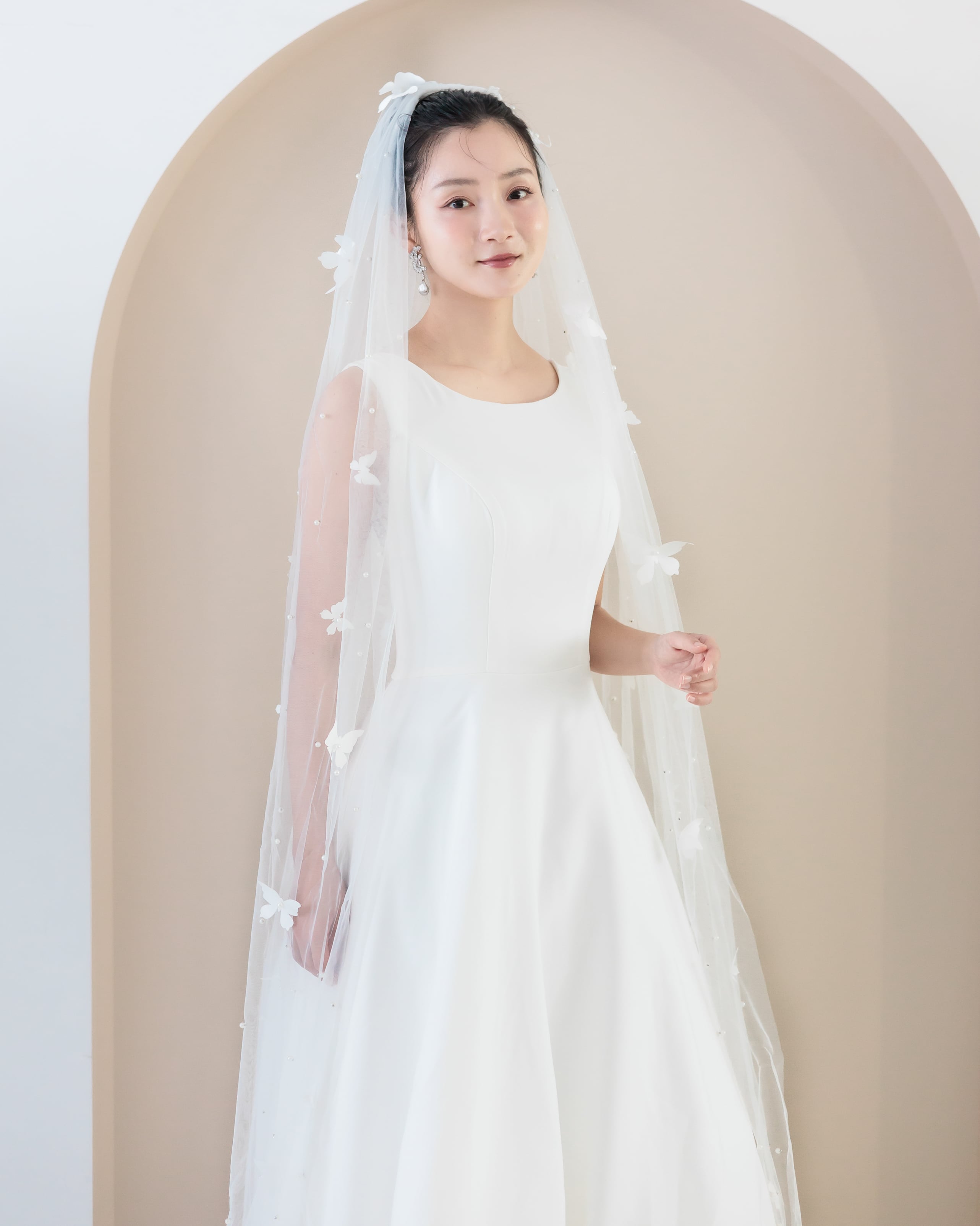 蝶々ウェディングロングベール【VL2502-05】 | ブライダルアクセサリー